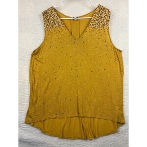 Lucky Brand Yellow Tank Top Womens XL Sleeveless Lightweight High lo